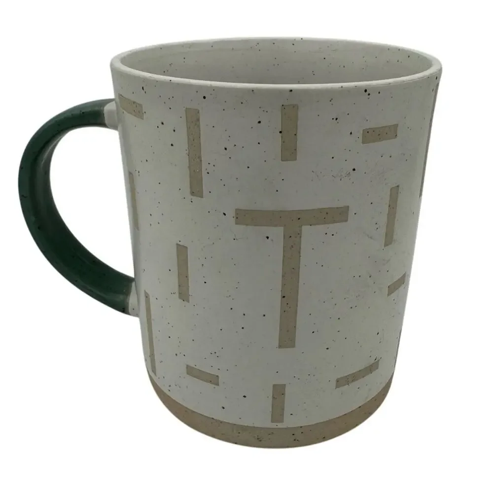 West Elm Wax Resist Monogram Mug 